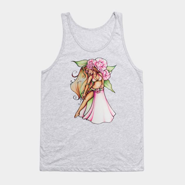 Pink Floral Belly Dancer Tank Top by bubbsnugg